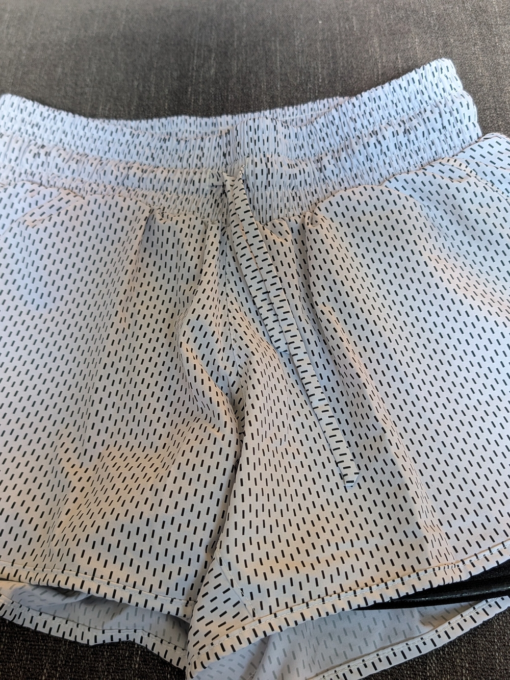 Albion White Athletic Drawstring Shorts with Dash Print